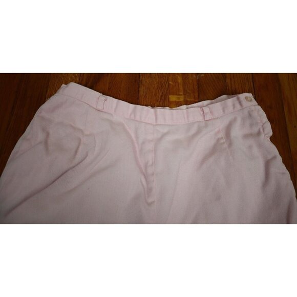 VINTAGE WOMEN'S LIGHT PINK HIGH WAIST COTTON SHORTS - QUEEN CASUALS - SIZE L - Picture 2 of 5